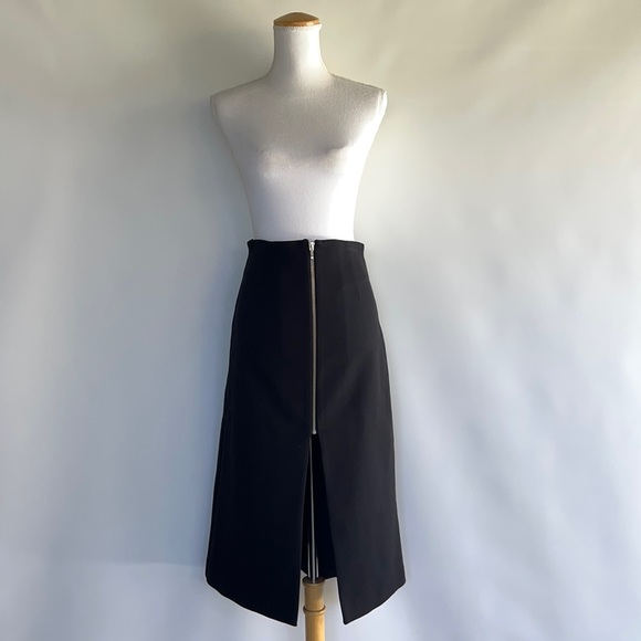Nicholas Black Zipper Front Midi Skirt - sz 4US - Picture 1 of 7